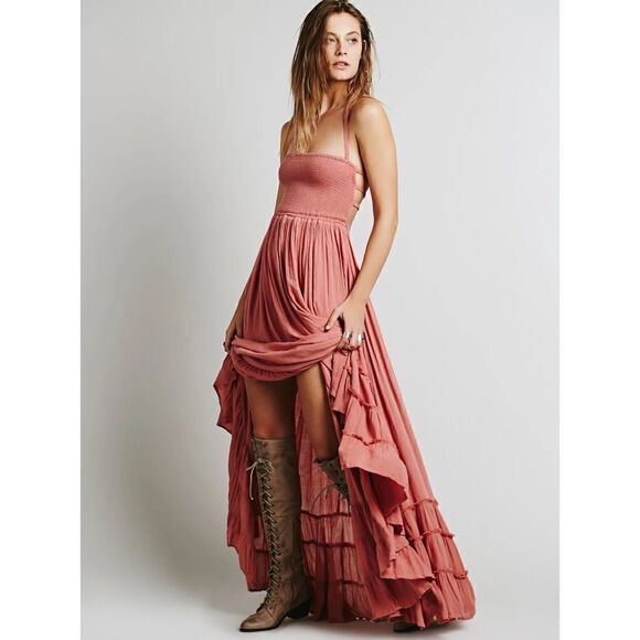 Hippie Backless Halter Dress - Picture 1 of 7